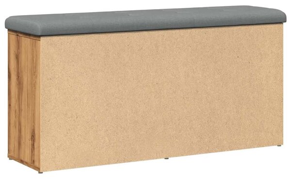 Kézműves tölgy szerelt fa cipőtároló pad 102x32x50 cm