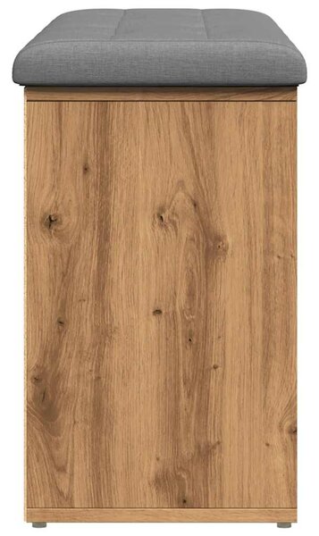 Kézműves tölgy szerelt fa cipőtároló pad 102x32x50 cm