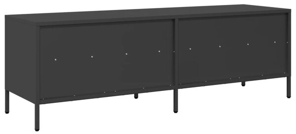 Fekete hidegen hengerelt acél TV-szekrény 135 x 39 x 43,5 cm