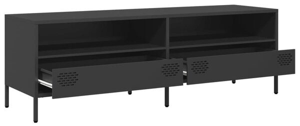 Fekete hidegen hengerelt acél TV-szekrény 135 x 39 x 43,5 cm