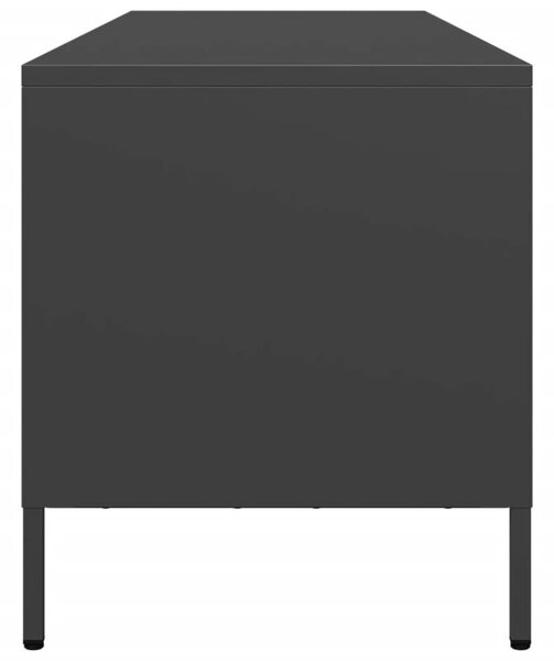 Fekete hidegen hengerelt acél TV-szekrény 135 x 39 x 43,5 cm