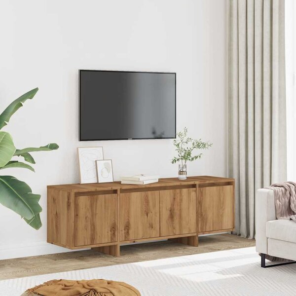 Kézműves tölgy színű szerelt fa TV-szekrény 120 x 30 x 40,5 cm