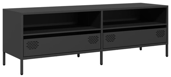 Fekete hidegen hengerelt acél TV-szekrény 135 x 39 x 43,5 cm