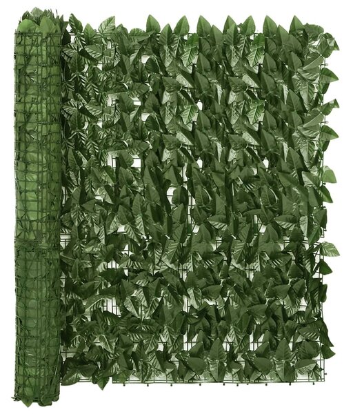VidaXL sötétzöld leveles erkélyparaván 300 x 100 cm