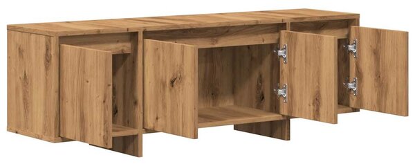 Kézműves tölgy színű szerelt fa TV-szekrény 120 x 30 x 40,5 cm