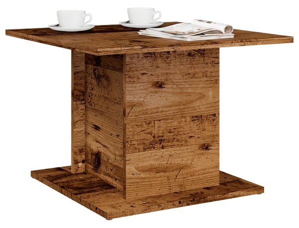 Antik fa színű szerelt fa dohányzóasztal 55,5 x 55,5 x 40 cm
