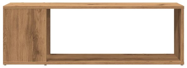 Kézműves tölgy színű szerelt fa TV-szekrény 100x24x32 cm