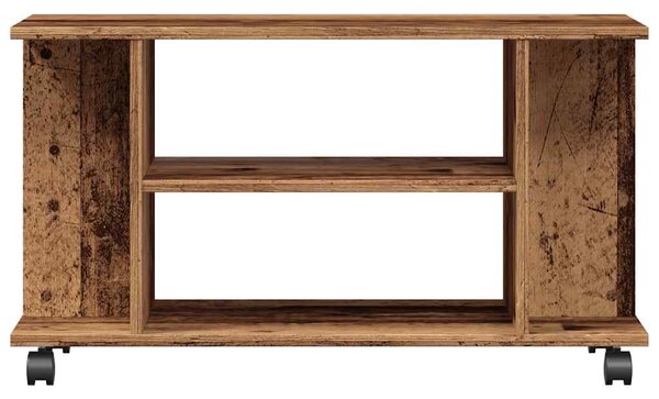Antik fa színű szerelt fa TV-szekrény görgőkkel 80 x 40 x 45 cm