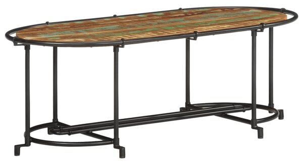 Tömör újrahasznosított fa dohányzóasztal 110 x 55 x 40 cm
