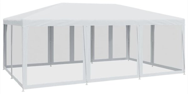 Fehér HDPE rendezvénysátor 10 hálós oldalfallal 6 x 4 m