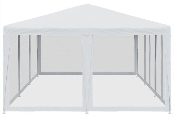 Fehér HDPE rendezvénysátor 10 hálós oldalfallal 6 x 4 m