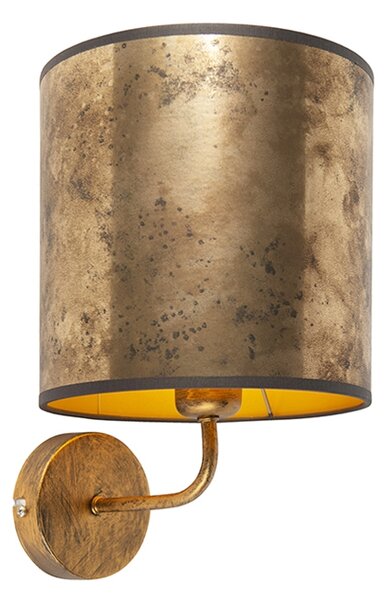 Vintage fali lámpa, bronz bársony árnyalattal - Matt