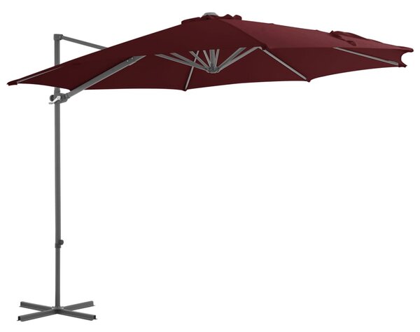 VidaXL bordó konzolos napernyő acélrúddal 300 cm
