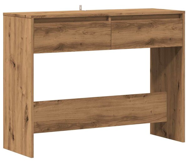 Kézműves tölgy színű szerelt fa dohányzóasztal 100x35x76,5 cm