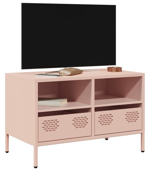 Rózsaszín hidegen hengerelt acél TV-szekrény 68 x 39 x 43,5 cm