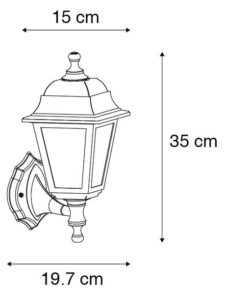 Okos kültéri fali lámpa fekete IP44, Wifi ST64-gyel - Capital