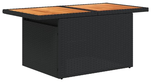7 részes fekete polyrattan kerti ülőgarnitúra párnával