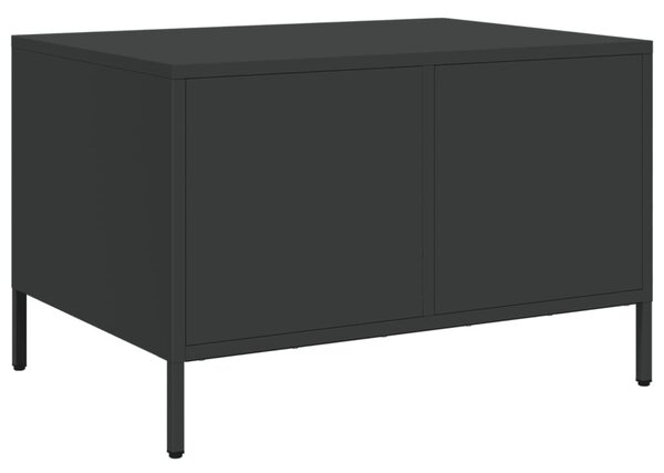 Fekete hidegen hengerelt acél TV-szekrény 68 x 50 x 43,5 cm