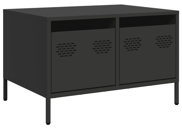 Fekete hidegen hengerelt acél TV-szekrény 68 x 50 x 43,5 cm