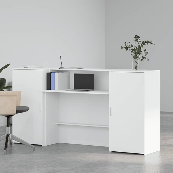 Recepciós pult fehér 200x50x103,5 cm szerelt fa