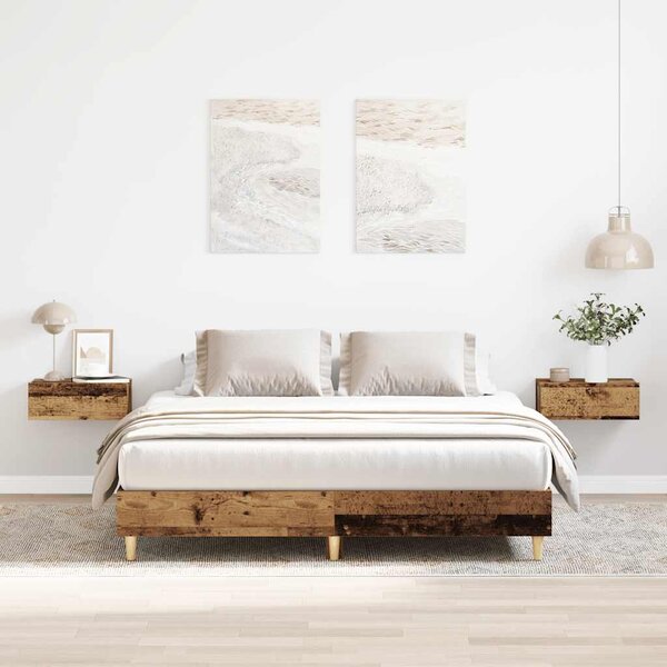 Antik fa szerelt fa ágykeret matrac nélkül 140x200 cm