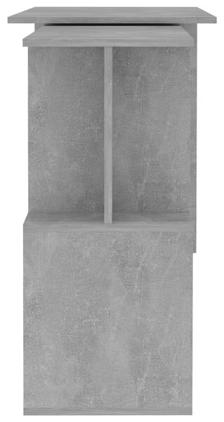 Betonszürke szerelt fa sarokasztal 200 x 50 x 76 cm