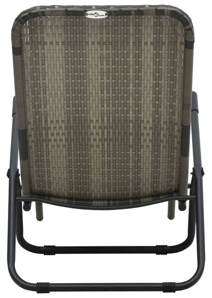Szürke összecsukható polyrattan napozóágy
