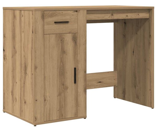 Kézműves tölgy színű szerelt fa íróasztal 100 x 49 x 75 cm