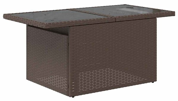 6 részes barna polyrattan akácfa kerti ülőgarnitúra párnákkal