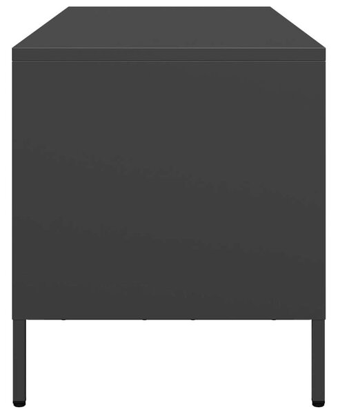 Fekete hidegen hengerelt acél TV-szekrény 101,5 x 39 x 43,5 cm
