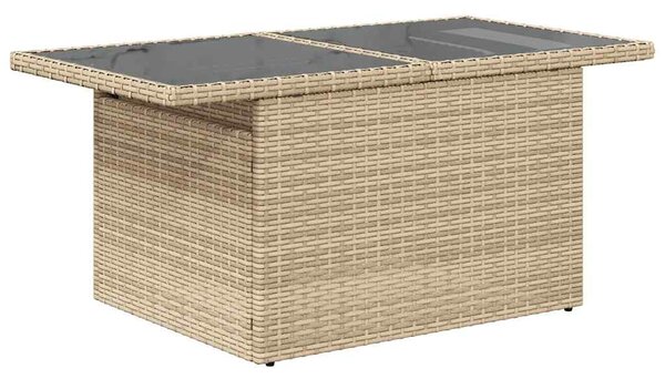 7 részes bézs polyrattan kerti ülőgarnitúra párnákkal
