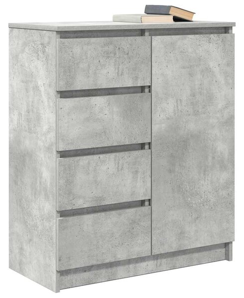 Betonszürke szerelt fa tálalószekrény fiókos 71x35x84 cm
