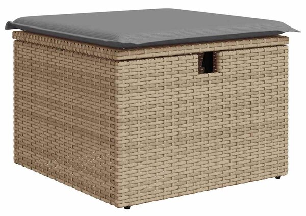 9 részes bézs polyrattan kerti ülőgarnitúra párnákkal