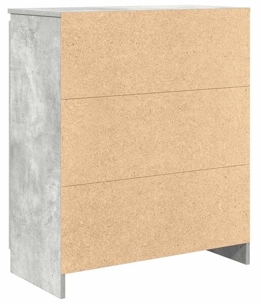Betonszürke szerelt fa tálalószekrény fiókos 71x35x84 cm