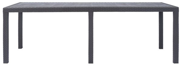 Barna rattan küllemű műanyag kerti asztal 220 x 90 x 72 cm