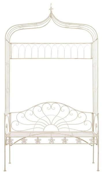 Fehér antik vas kerti pad 122 cm