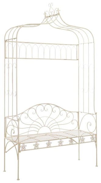 Fehér antik vas kerti pad 122 cm
