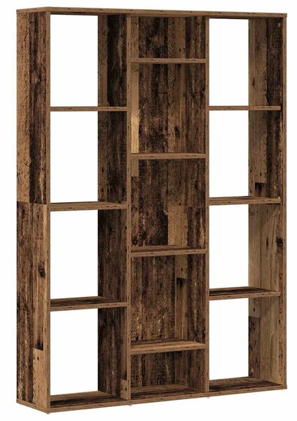 Antik fa forgácslap térelválasztó/könyvszekrény 100x24x140 cm