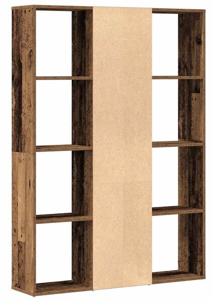 Antik fa forgácslap térelválasztó/könyvszekrény 100x24x140 cm