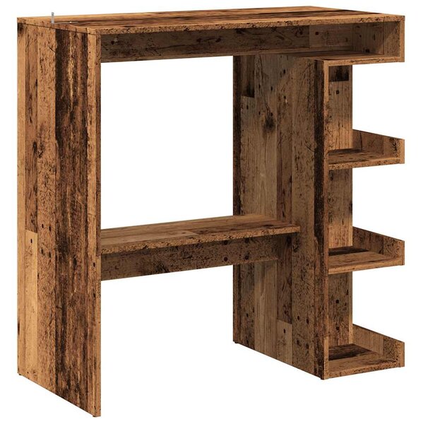 Antik fa szerelt fa bárasztal tárolópolccal 100 x 48 x 101,5 cm