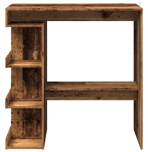Antik fa szerelt fa bárasztal tárolópolccal 100 x 48 x 101,5 cm