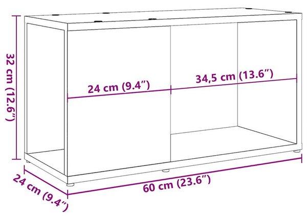 Antik hatású szerelt fa TV-szekrény 60 x 24 x 32 cm