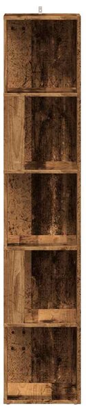 Antik fa színű szerelt fa sarokszekrény 33 x 33 x 165 cm