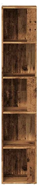 Antik fa színű szerelt fa sarokszekrény 33 x 33 x 165 cm