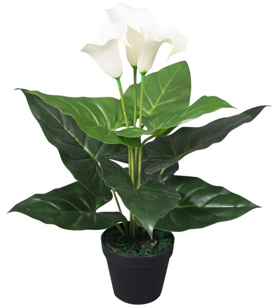Műkála liliom virágcseréppel 40 cm fehér