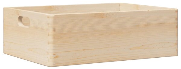 Fa doboz fogantyúkkal 40x30x13 cm tömör fa fenyő