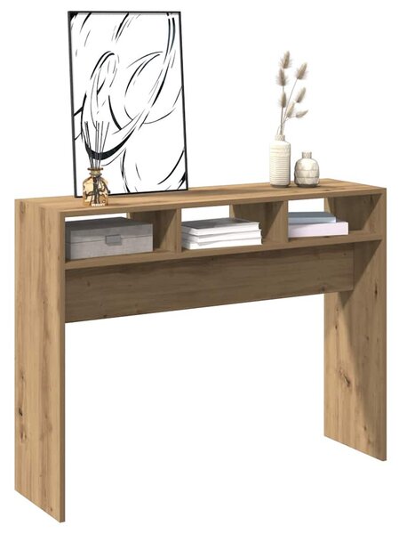Kézműves tölgy színű szerelt fa dohányzóasztal 105x30x80 cm