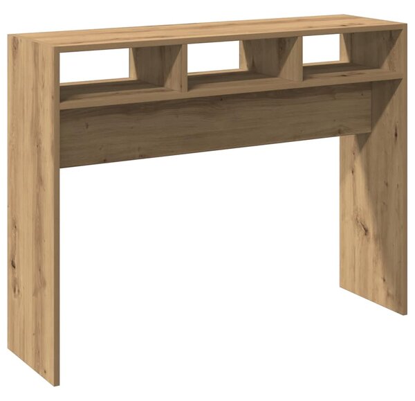 Kézműves tölgy színű szerelt fa dohányzóasztal 105x30x80 cm