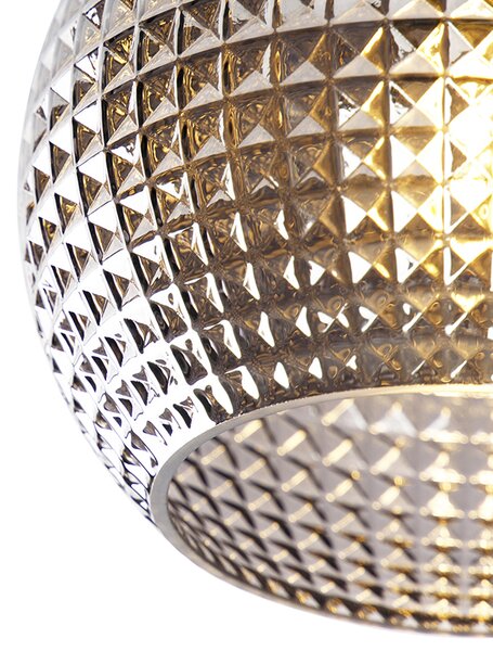 Art Deco mennyezeti lámpa fekete füstüveggel - Sphere