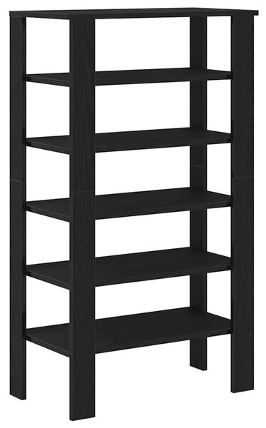 Fekete szerelt fa cipőtároló szekrény 61x32x105 cm